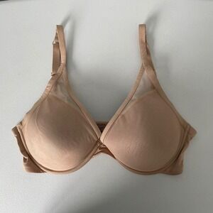 Thirdlove 24/7 Classic Contour Plunge Bra Nude Tan Color Size Women's 36E